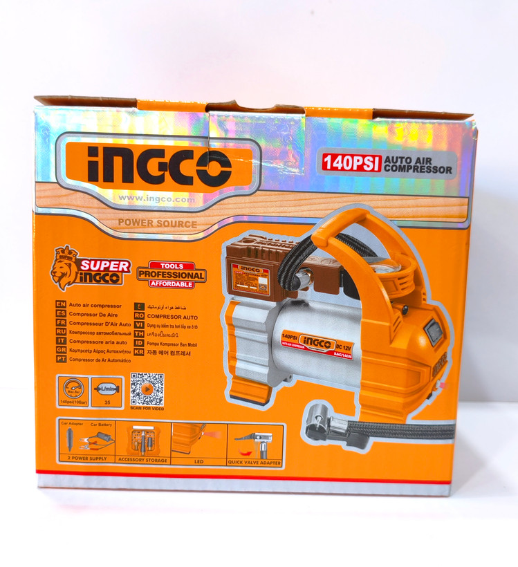 کمپرسور باد فندکی خودرو INGCO مدل AAC1408 - ۱۴۰ PSI