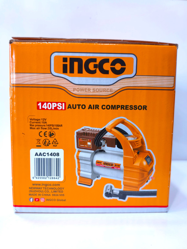 کمپرسور باد فندکی خودرو INGCO مدل AAC1408 - ۱۴۰ PSI