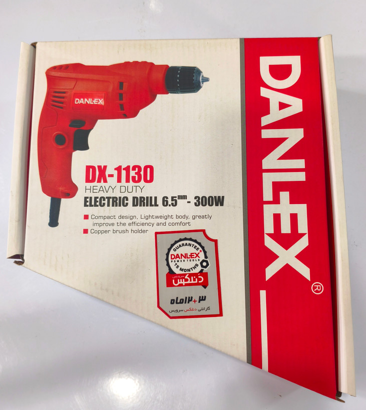 دریل برقی ۶.۵ میلیمتر ۳۰۰ وات دانلکس (DANLEX) مدل DX-1130
