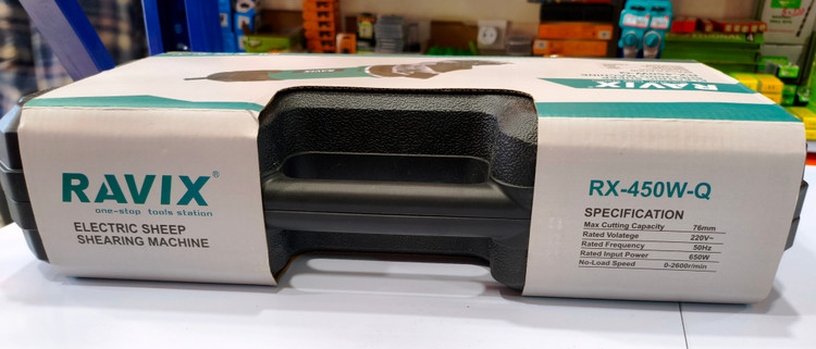 پشمچین برقی گوسفند RAVIX مدل RX-450W-Q قدرت ۶۵۰ وات (فول پک + تیغه یدک)