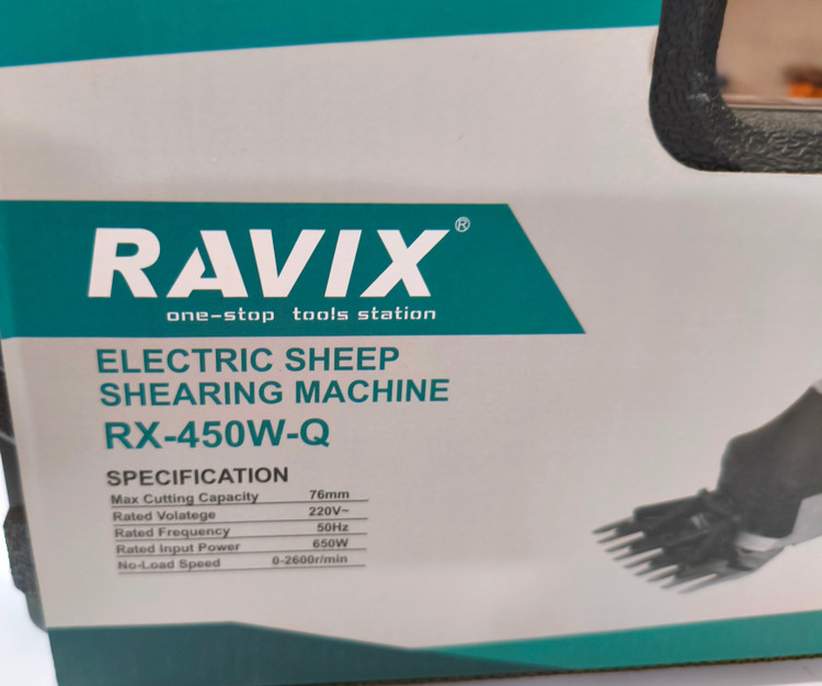 پشمچین برقی گوسفند RAVIX مدل RX-450W-Q قدرت ۶۵۰ وات (فول پک + تیغه یدک)