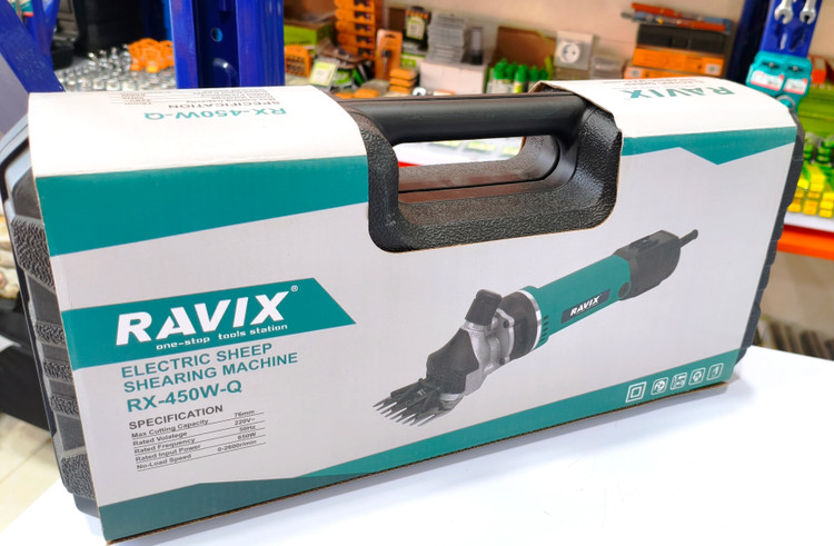 پشمچین برقی گوسفند RAVIX مدل RX-450W-Q قدرت ۶۵۰ وات (فول پک + تیغه یدک)