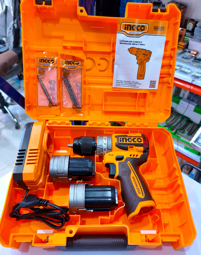 دریل شارژی چکشی براشلس INGCO CIDLI16682 16V