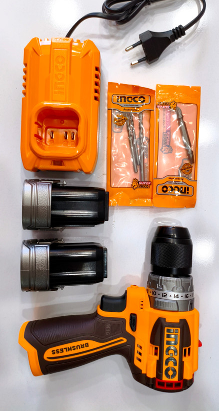 دریل شارژی چکشی براشلس INGCO CIDLI16682 16V