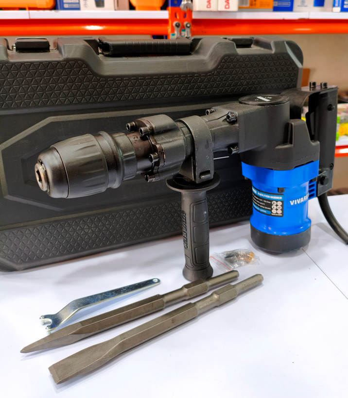 چکش تخریب VIVAREX مدل VR1300-DH توان 1300 وات قلمگیر HEX 17mm انرژی ضربه 9 ژول به همراه کیف و متعلقات