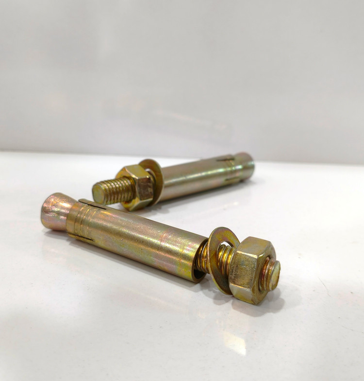 رول بولت غلافی سایز ۱۰۰×۱۲ گالوانیزه زرد (M12×100)